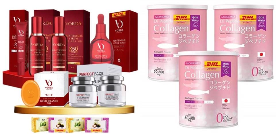 Premium Vorda Cream Set I-7338 - 5pc Anti-Aging Collagen Peptide Cream for Face Lifting & Youthful Skin | DHL Express Shipping | Perfect for Daily Skincare Routine & Gift Giving