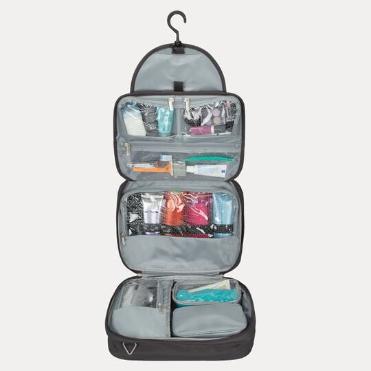 Travelon Complete Toiletry Bag for Women & Men - Waterproof Hanging Cosmetic Organizer with Multiple Pockets - Perfect for Travel, Gym, Camping & Home Use