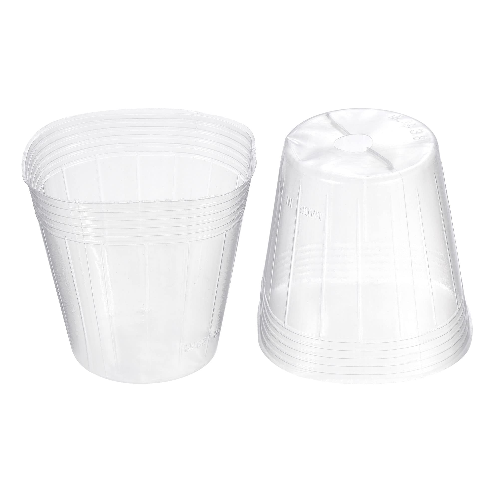 4.7 Inch Plastic Plant Nursery Pots - 20 Pack Clear Flower Starting Containers for Indoor & Outdoor Gardening | Seedlings, Succulents, Herbs & Houseplants