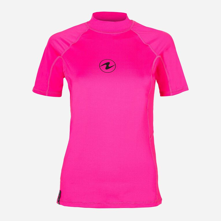 Aqualung Women's Slim Fit Short Sleeve Rashguard - UPF 50+ Sun Protection Swim Shirt for Surfing, Scuba Diving & Water Sports