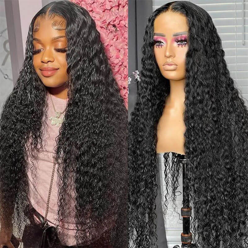 Eullair Glueless Curly Human Hair Wig 6x4 5x5 Lace Closure Wig - Pre Cut Lace, Pre Plucked Hairline, Beginner Friendly, 30s Quick Install - Perfect for Daily Wear, Parties & Cosplay
