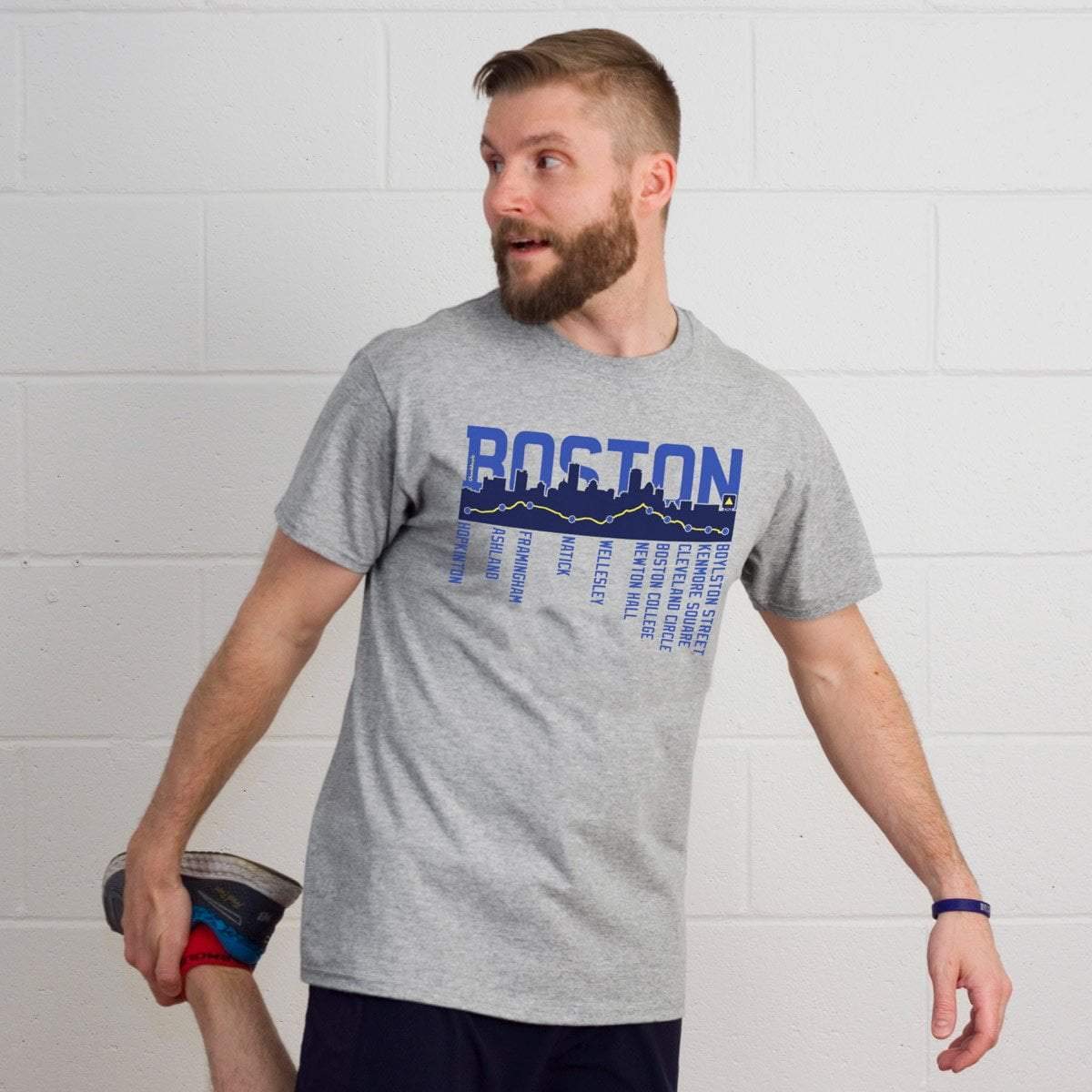 Boston Skyline Run Route Vintage T-Shirt - Unisex Soft Cotton Blend Tee for Running & Casual Wear | Perfect for Marathon Runners & Boston Fans