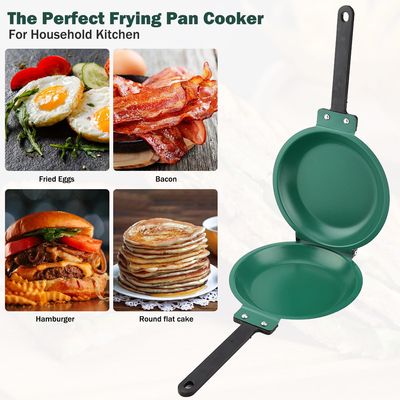 Double Omelette Pan - Nonstick Folding Pancake Pan - 26cm Stainless Steel Skillet for Eggs, Breakfast, Toast & Crepes | Perfect for Camping, RV & Small Kitchens