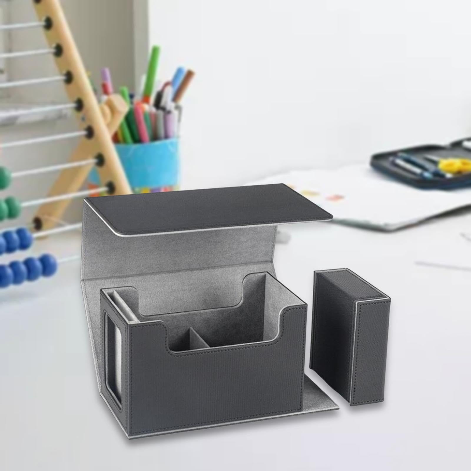 Premium Trading Card Storage Box - Durable Baseball & Sports Card Organizer, Collectible Card Protector Case with Foldable Design (Grey) - Perfect for Card Collectors, TCG Games & Sports Memorabilia Storage