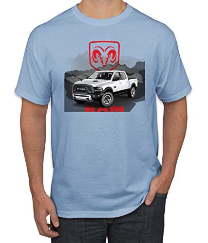 White Dodge RAM Pickup Truck Graphic T-Shirt for Men | Vintage Auto Lover Tee | Perfect for Car Shows, Road Trips & Casual Wear
