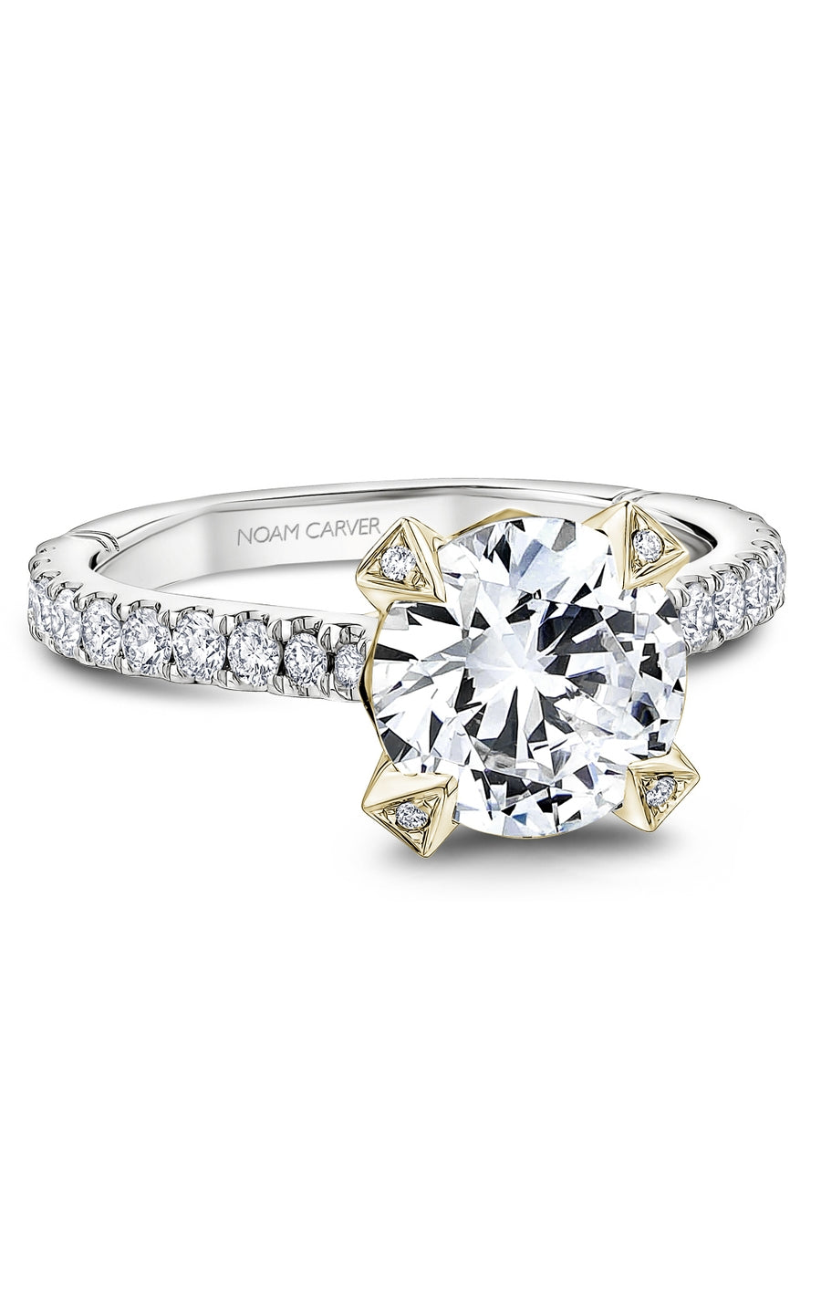 Noam Carver Atelier A008 01WYA Diamond Engagement Ring - 18K White Gold Wedding Band for Women, Perfect Proposal Gift & Anniversary Jewelry