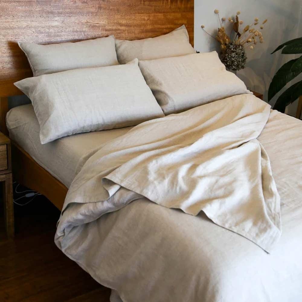 Premium Hemp Linen Quilt Set King Size - Organic Rye Hemp Bedding - Breathable & Eco-Friendly Luxury Quilt Cover for All Seasons - Perfect for Master Bedroom, Guest Room, or Vacation Home