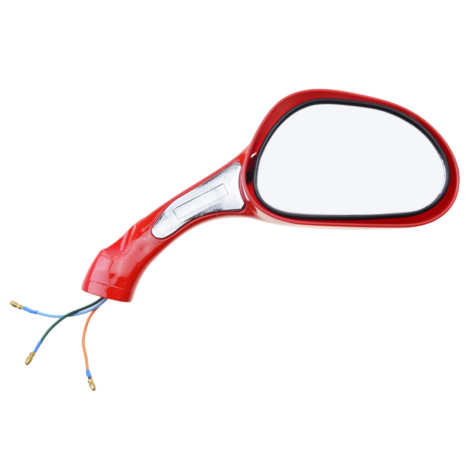 GOOFIT 8mm Rearview Mirrors with LED Light - Universal Fit for 50cc 60cc 80cc 125cc 150cc 250cc Scooters & Mopeds - Durable Motorcycle Side Mirrors for Enhanced Safety and Night Riding