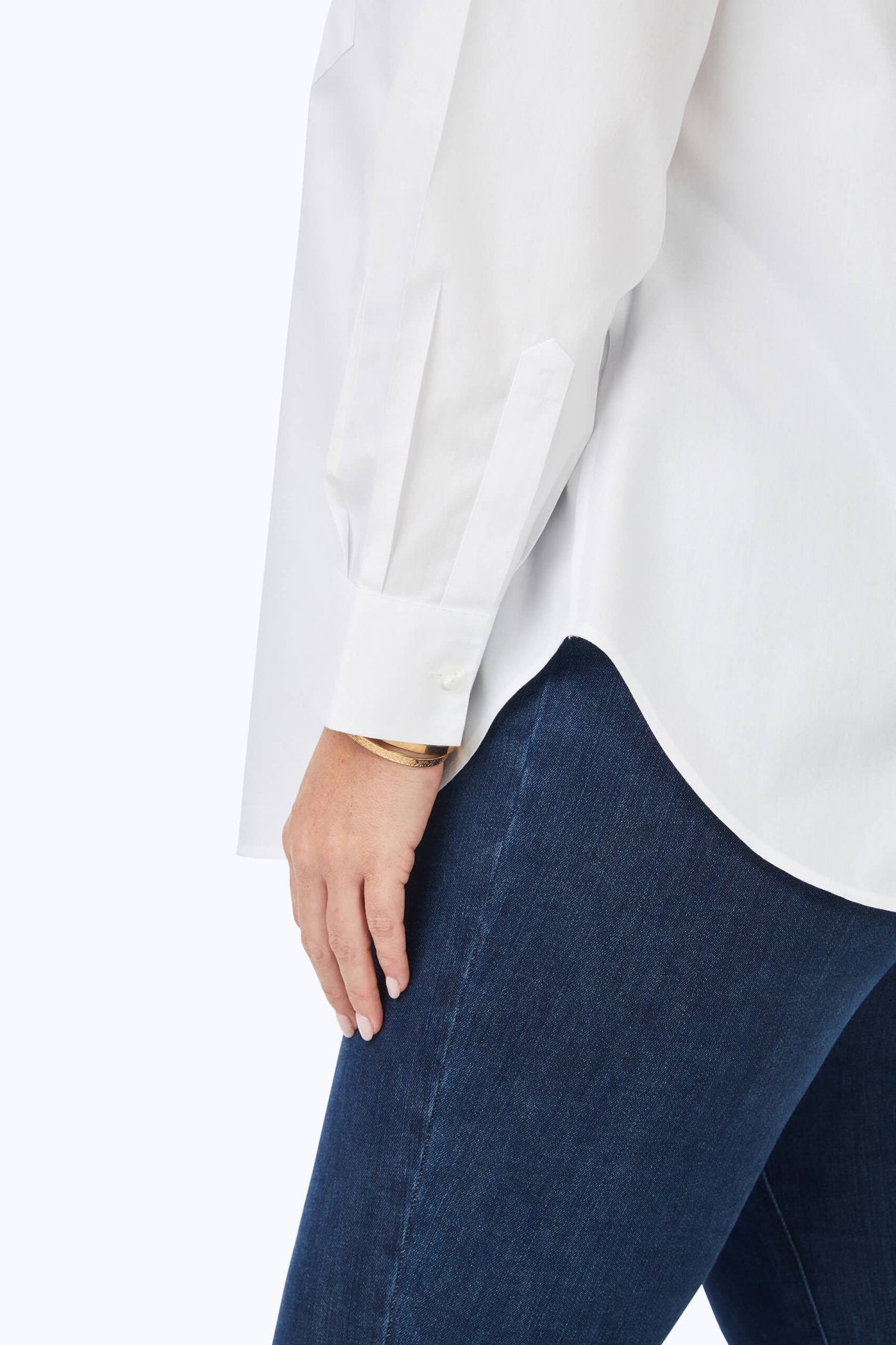 Boyfriend Plus No Iron Pinpoint Long Sleeve Tunic Shirt for Women - Comfortable Office Wear & Casual Outfits