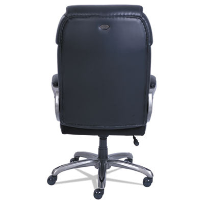 Big & Tall Executive Office Chair with Ergonomic Lumbar Support, Padded Armrests & SertaPedic Comfort - 400 lbs Weight Capacity - Black Leather & Slate Base - Perfect for Home Office, Gaming & Workspaces
