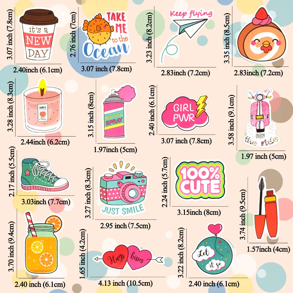 Cute Girl Stickers 50Pcs - Waterproof for Water Bottles, Laptops & Hydroflask - Kids & Teens Decor