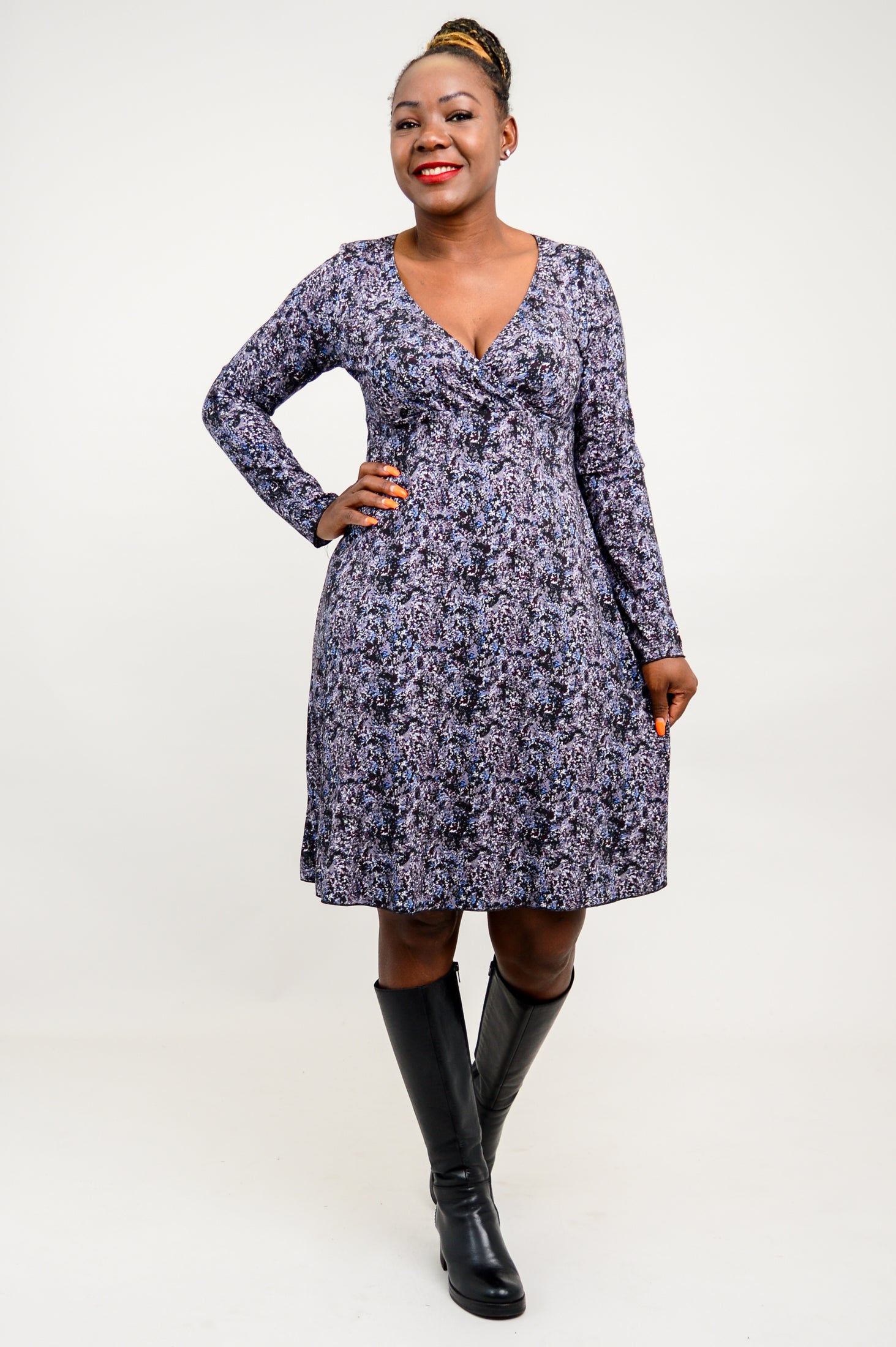Denver Dress in Blue Space - Eco-Friendly Bamboo Fabric - Perfect for Casual Outings & Summer Vacations