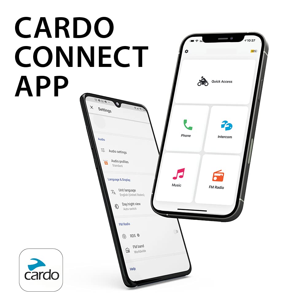 Cardo FREECOM 2 Plus Motorcycle Bluetooth Headset - 2-Way Communication System for Riders - Black (Single Pack) | Perfect for Group Rides, GPS Navigation & Hands-Free Calls