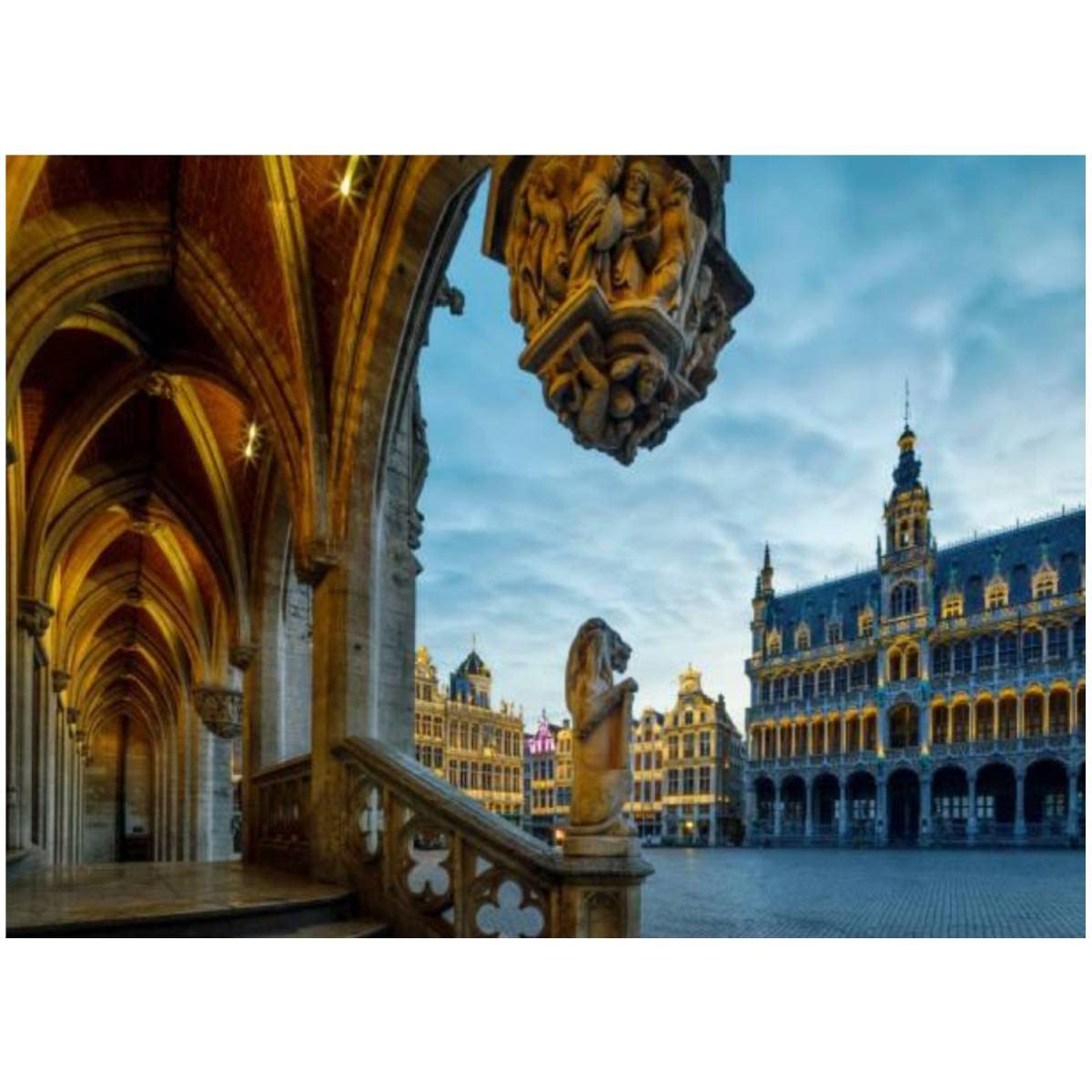 DIY Paint by Numbers Kit - Grand Place Square Brussels Belgium Landscape Canvas Art Set with Acrylic Paints & Brushes for Adults Kids Beginners - 16