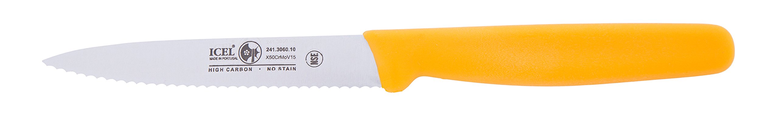 Light 'n' Mighty Serrated Paring Knife – 4-inch Stainless Steel Kitchen Knife for Meal Prep – Sharp Small Paring Knife with Yellow Handle – Perfect for Peeling, Slicing Fruits & Vegetables