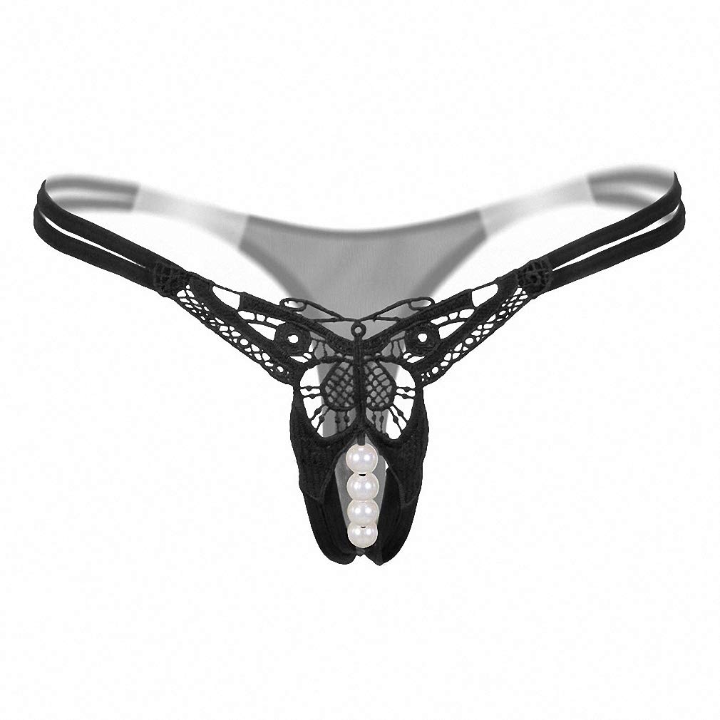 Sexy Pearl String Lace Panties for Women - Hollow Out Seamless G-String Thong Underwear | Perfect for Date Night, Lingerie Gift & Sensual Moments