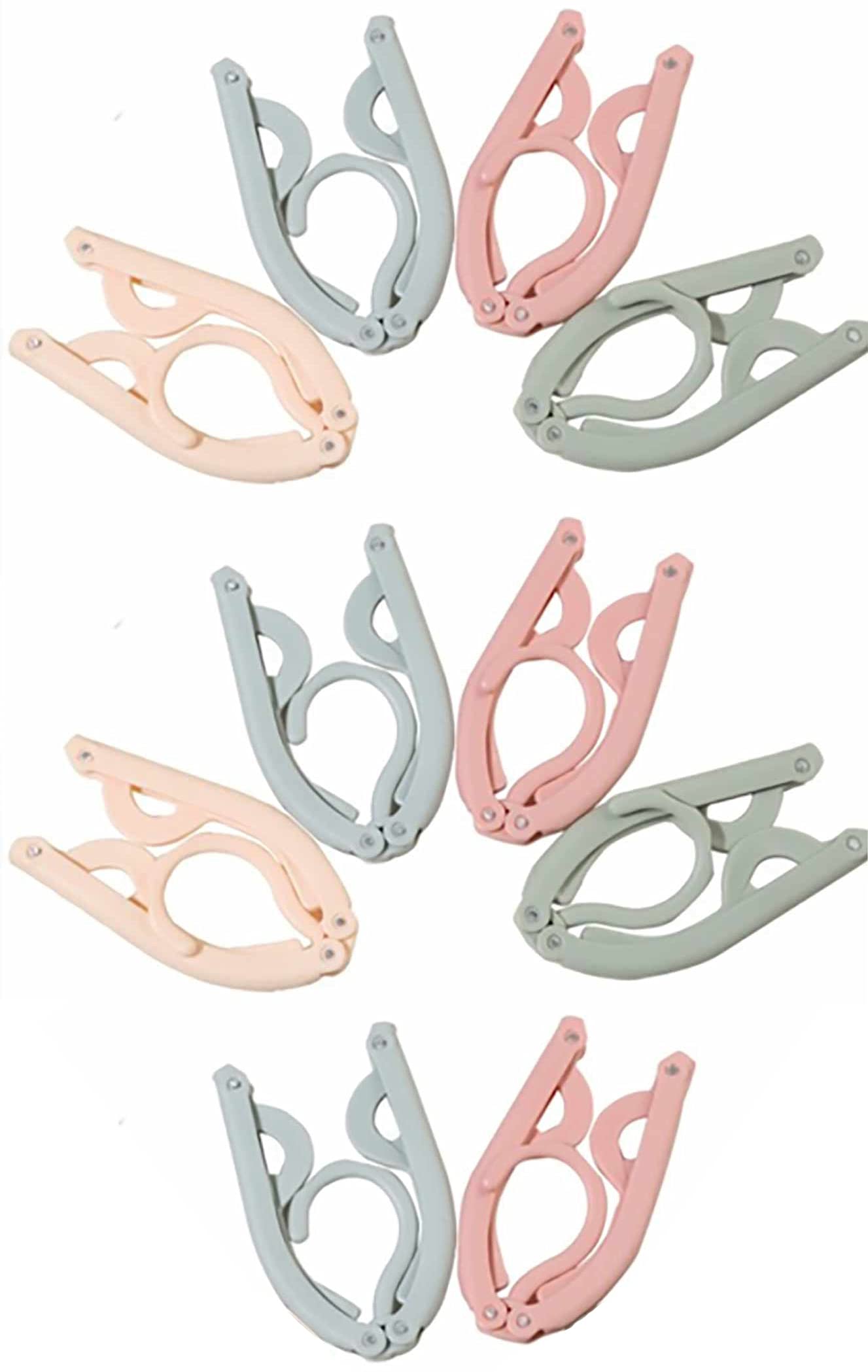 10 Pack Portable Travel Hangers - Foldable Clothes Hanger Set for Suitcase, Drying Rack for Hotel & Camping - Space Saving Luggage Accessories (Assorted Colors) | Perfect for Business Trips, Vacations & Laundry Organization
