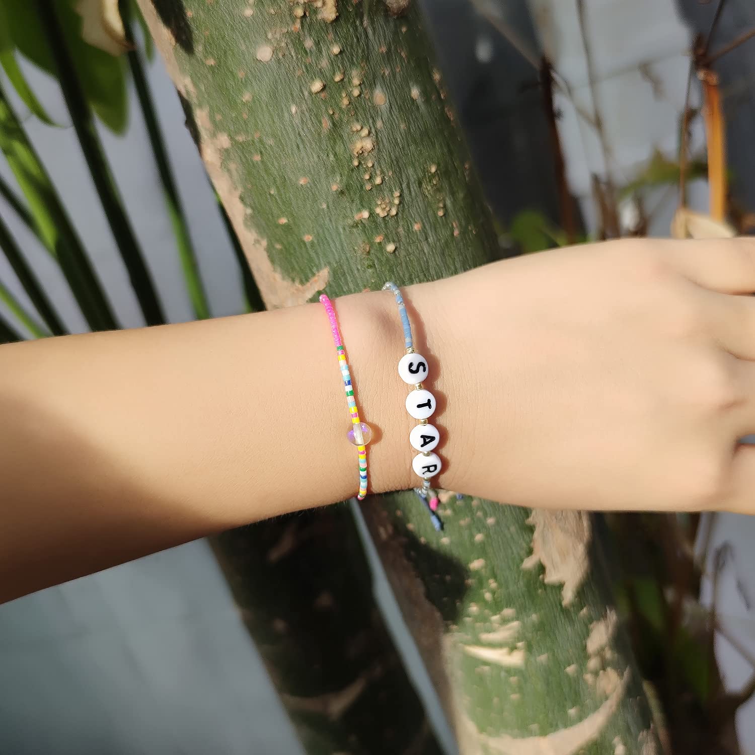 KELITCH Beaded Letter Bracelet - Bohemian Friendship Charm Bracelet for Women | Personalized Name Jewelry Gift for Best Friends, Birthday, Party & Everyday Wear