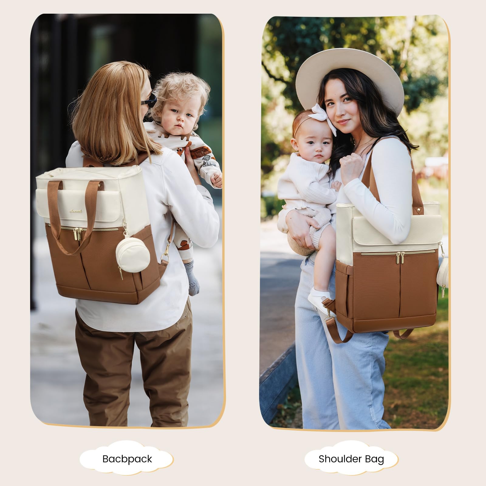 LOVEVOOK Multifunctional Diaper Backpack for Moms - Insulated Pockets, Changing Pad & Pacifier Case - Large Anti-Theft Baby Bag for Boys & Girls - Perfect for Travel, Daycare & Family Outings