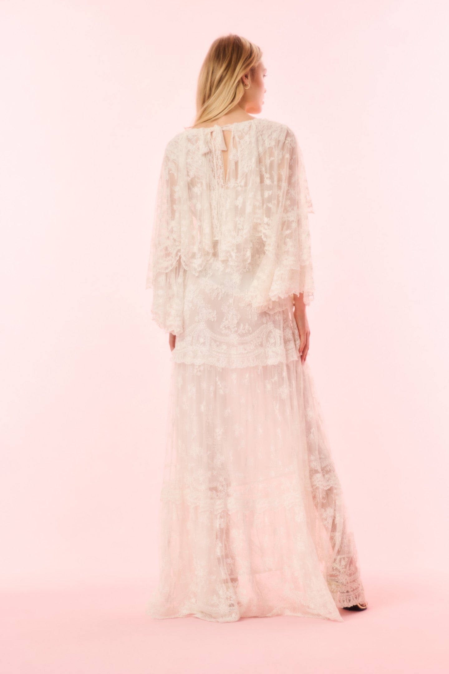 Roylan Lace Mesh Maxi Dress for Women - Elegant Long Sleeve Bohemian Evening Gown for Parties, Weddings & Special Occasions