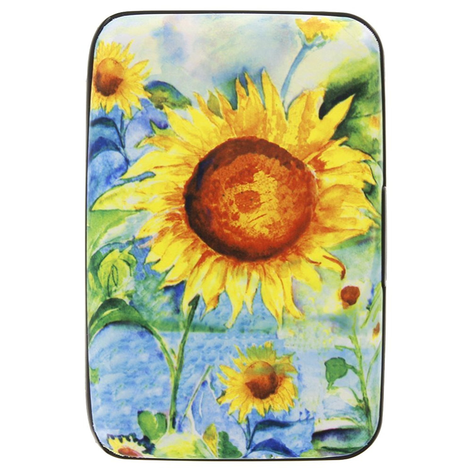 Stylish Women's RFID Blocking Wallet with Sunflower Print - Secure Identity Protection for Travel, Shopping & Everyday Use