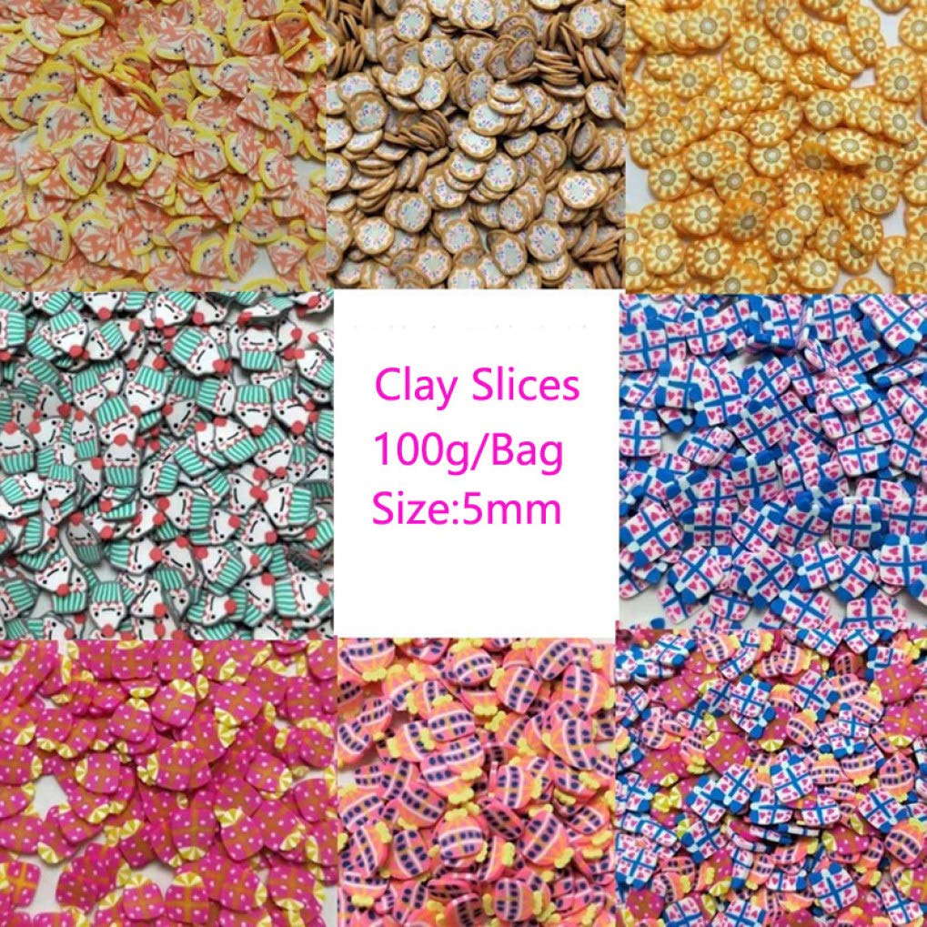 100g Polymer Clay Slices - Pizza Donut Cake Nail Art Decorations for DIY Crafts, Scrapbooking & Nail Art | Perfect for Jewelry Making, Home Decor & Gift Wrapping