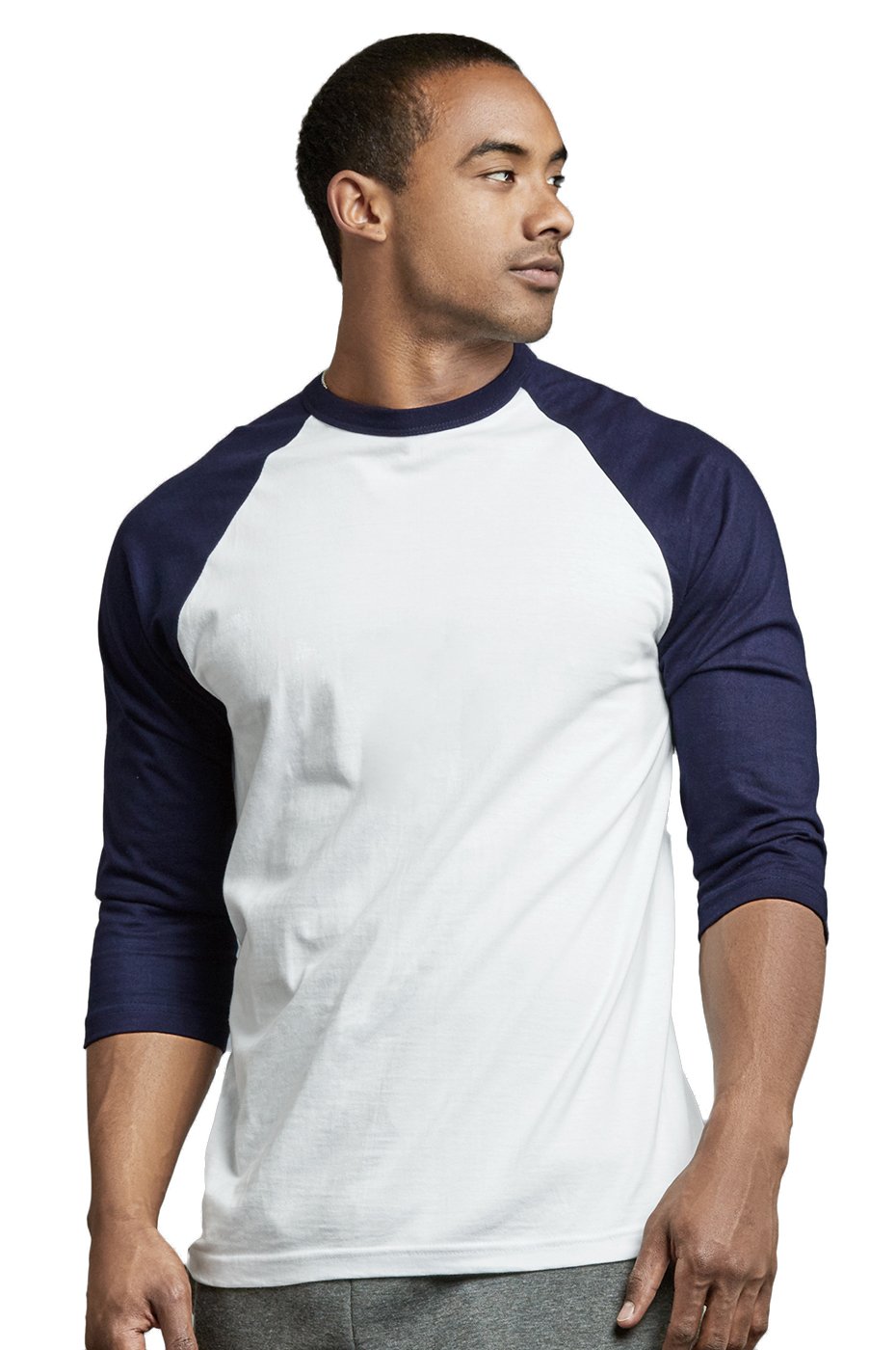Men's Casual 3/4 Sleeve Baseball Cotton T-Shirt - Breathable Plain Tee for Daily Wear (Navy/White, Medium) | Perfect for Sports, Streetwear & Summer Outfits