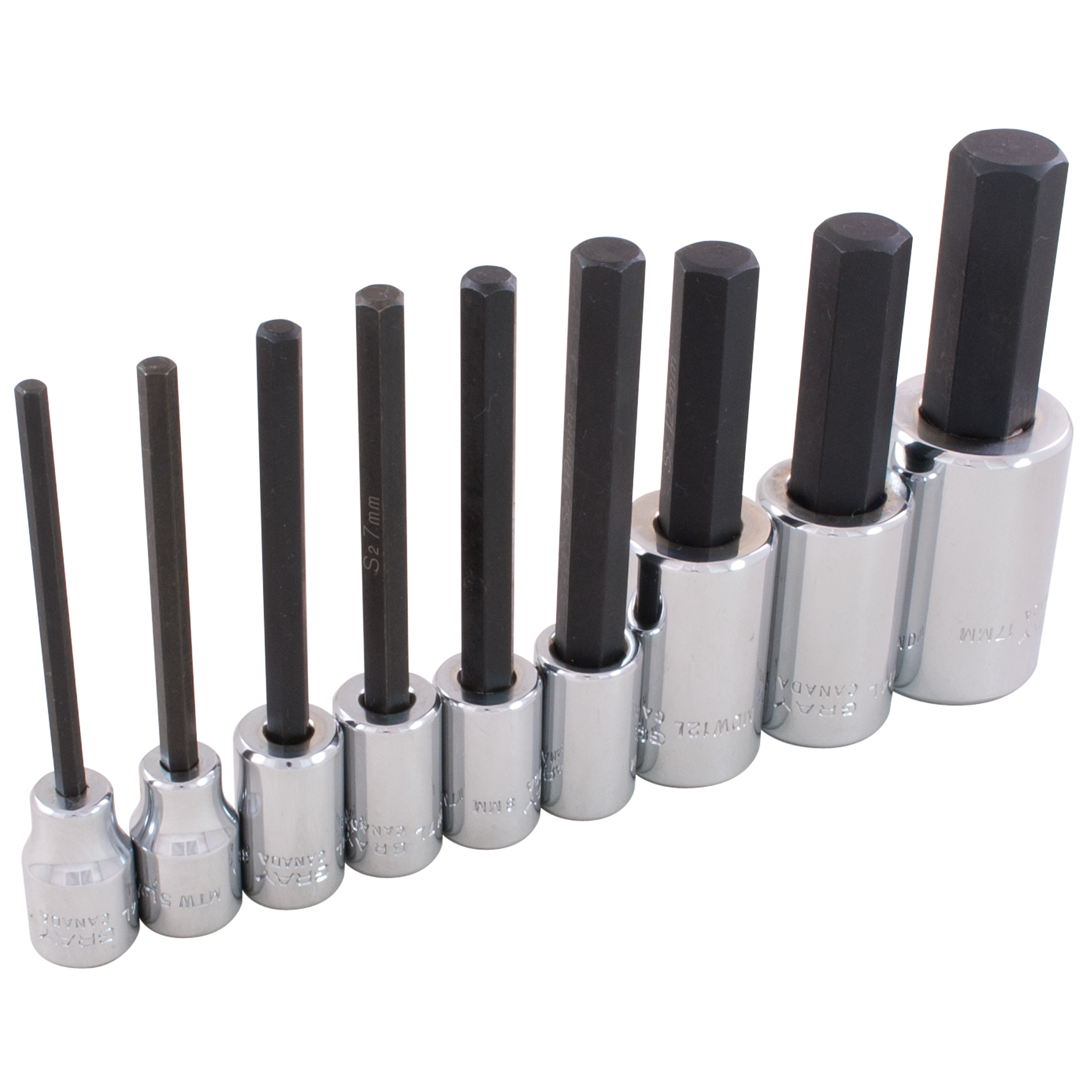 3/8 & 1/2 Inch Drive 9-Piece Metric Hex Head Socket Set - Professional Grade Socket Wrench Kit for Automotive Repair, Machinery Maintenance & DIY Projects