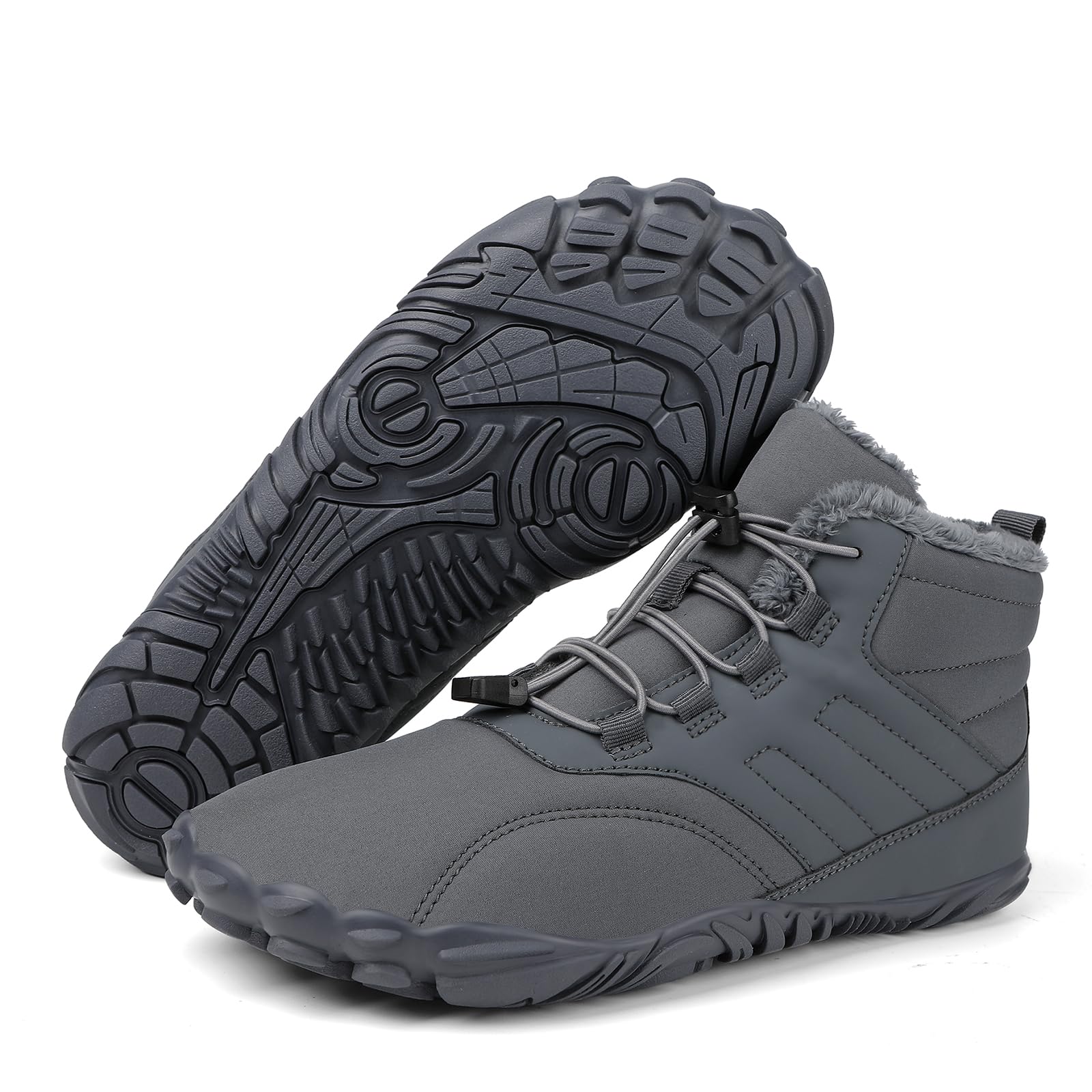 **Barefoot Minimalist Hiking Boots for Men & Women - Zero Drop Sole, Wide Toe Box, Waterproof Winter Boots - Warm & Comfortable for Outdoor Trekking & Trail Adventures**
