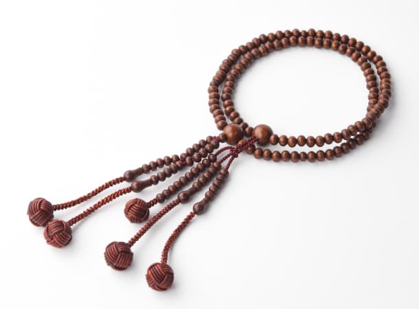 SGI Soka Gakkai Buddhist Prayer Beads - Genuine Tamo Wood Brown Mala Necklace for Meditation & Mindfulness Practice