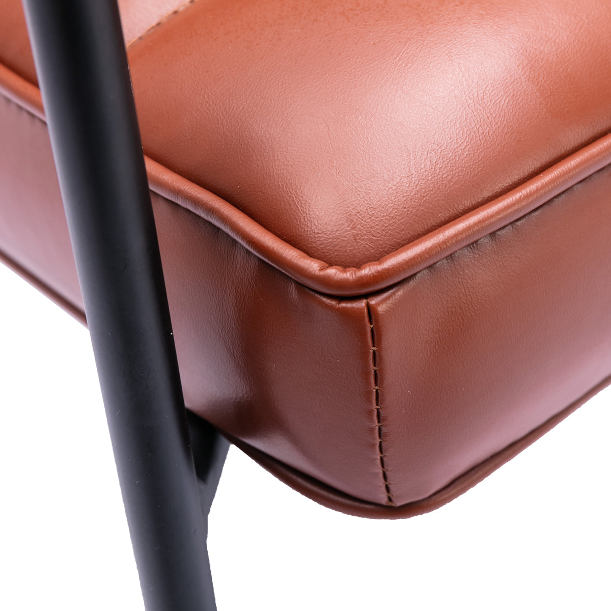 Premium Felix Leatherette Armchair - Modern PU Leather Lounge Chair for Living Room, Office & Study - Comfortable Mid-Century Style Accent Chair with Sturdy Metal Legs