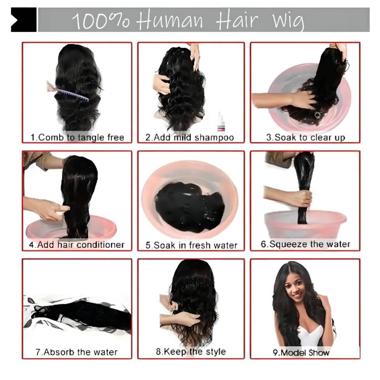 13x4 Water Wave Lace Front Wigs Human Hair - Pre Plucked with Baby Hair 180% Density Natural Black 22 Inch for Black Women | Perfect for Daily Wear, Parties & Special Occasions