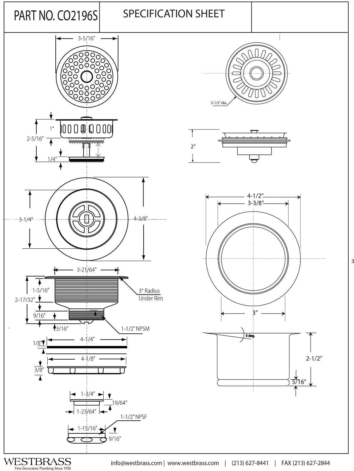 Westbrass CO2196S-12 3.5