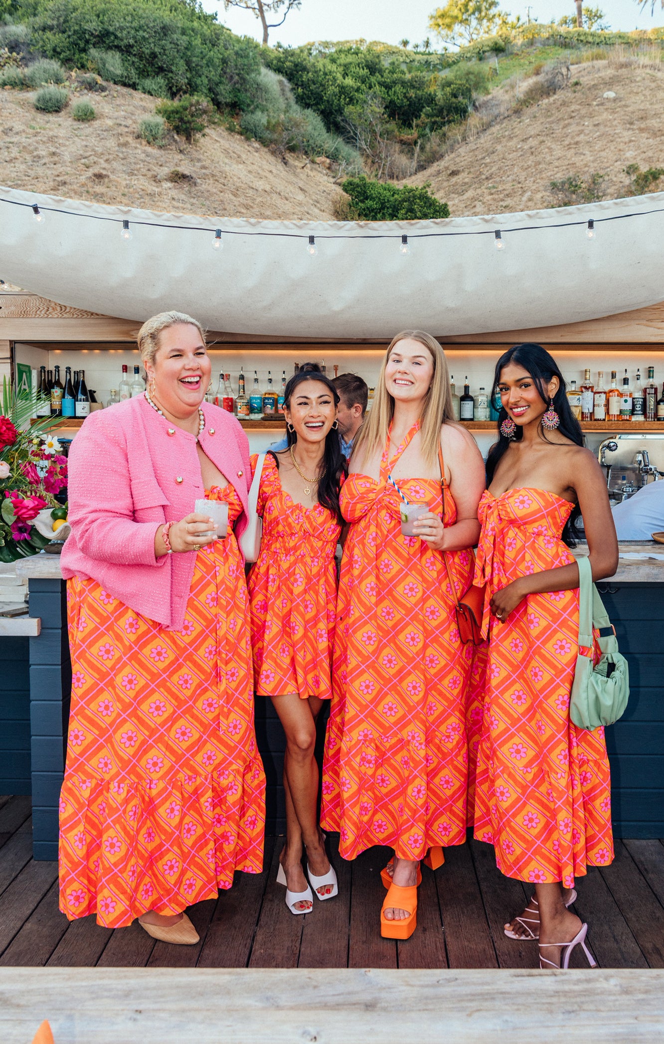 Stylish Midge Midi Dress with Malibu Daisy Print - Perfect for Beach Vacations & Summer Parties