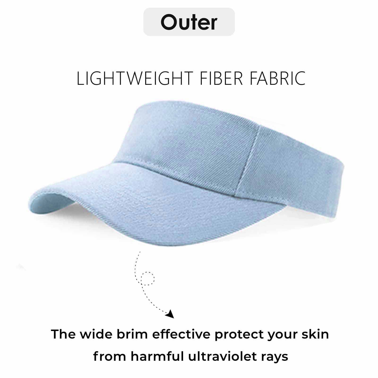 AZJ Adjustable UV Protection Sun Visor Hat for Women & Men - Breathable Outdoor Sports Cap for Golf, Running, Hiking & Beach Activities