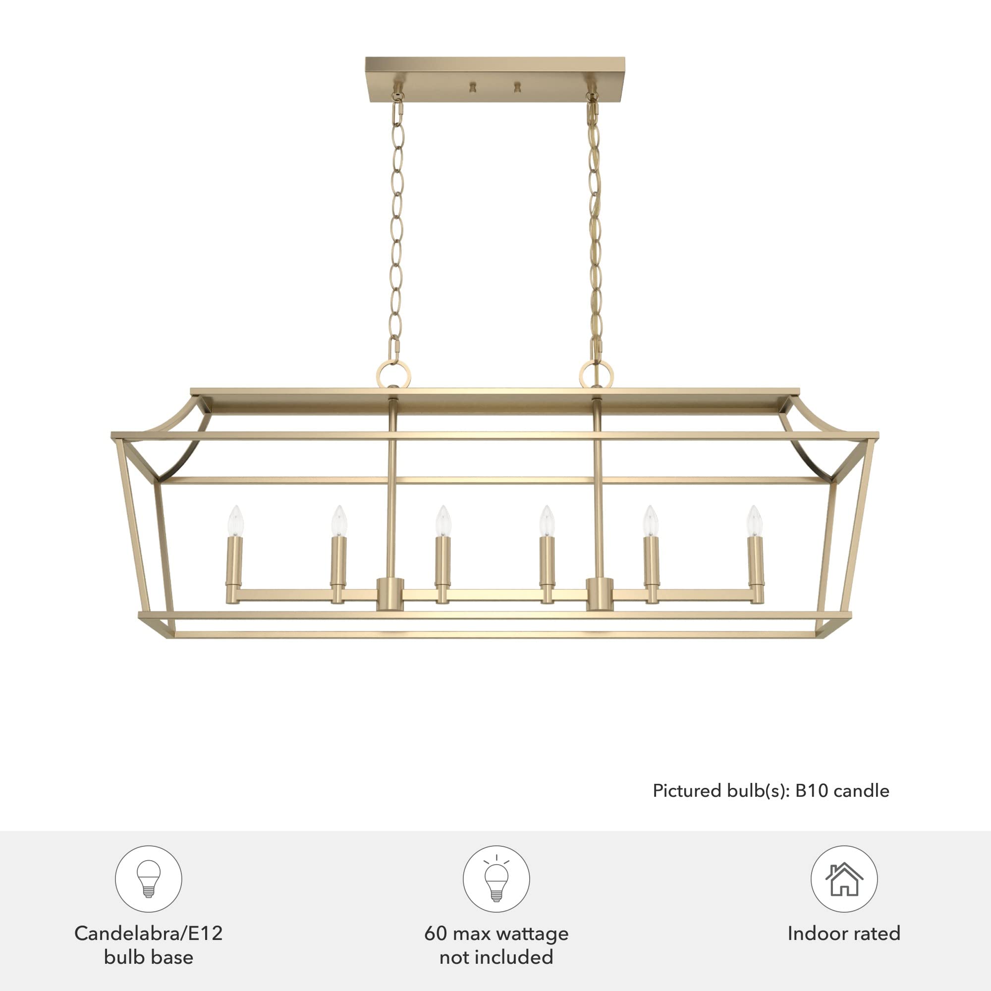 Hunter Fan Company 19077 Laurel Ridge 5-Light Chandelier in Natural Iron Finish - Rustic Farmhouse Ceiling Light Fixture for Dining Room, Living Room & Bedroom