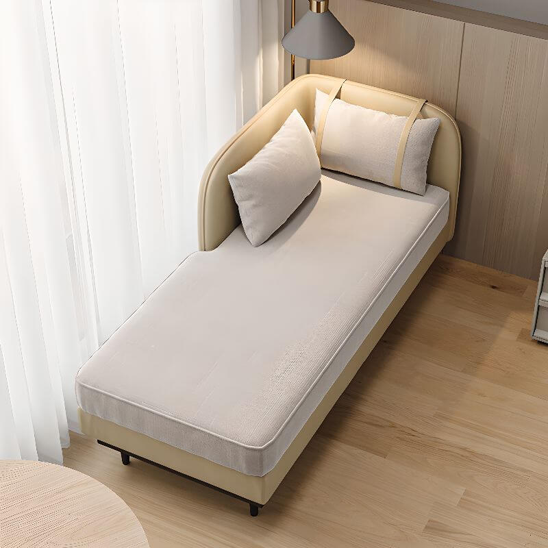 Minimalist Solid Color Left Arm Chaise Bench with Left Hand Arm and Reclining Feature - Includes 2 Pillows | Modern Living Room Furniture for Relaxing, Reading & Lounging