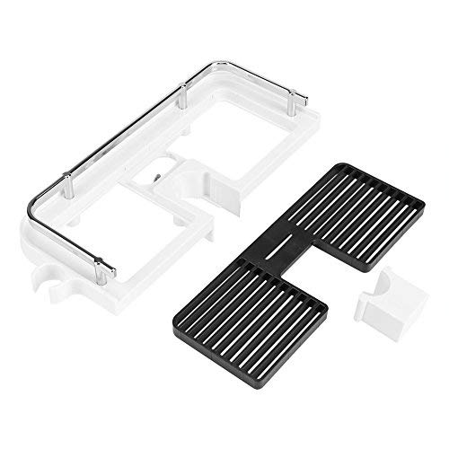 ABS Shower Rod Storage Shelf - No Drill Bathroom Organizer, Detachable Shower Caddy & Rack for Bath Essentials | Perfect for Small Bathrooms, Apartments & Dorm Rooms