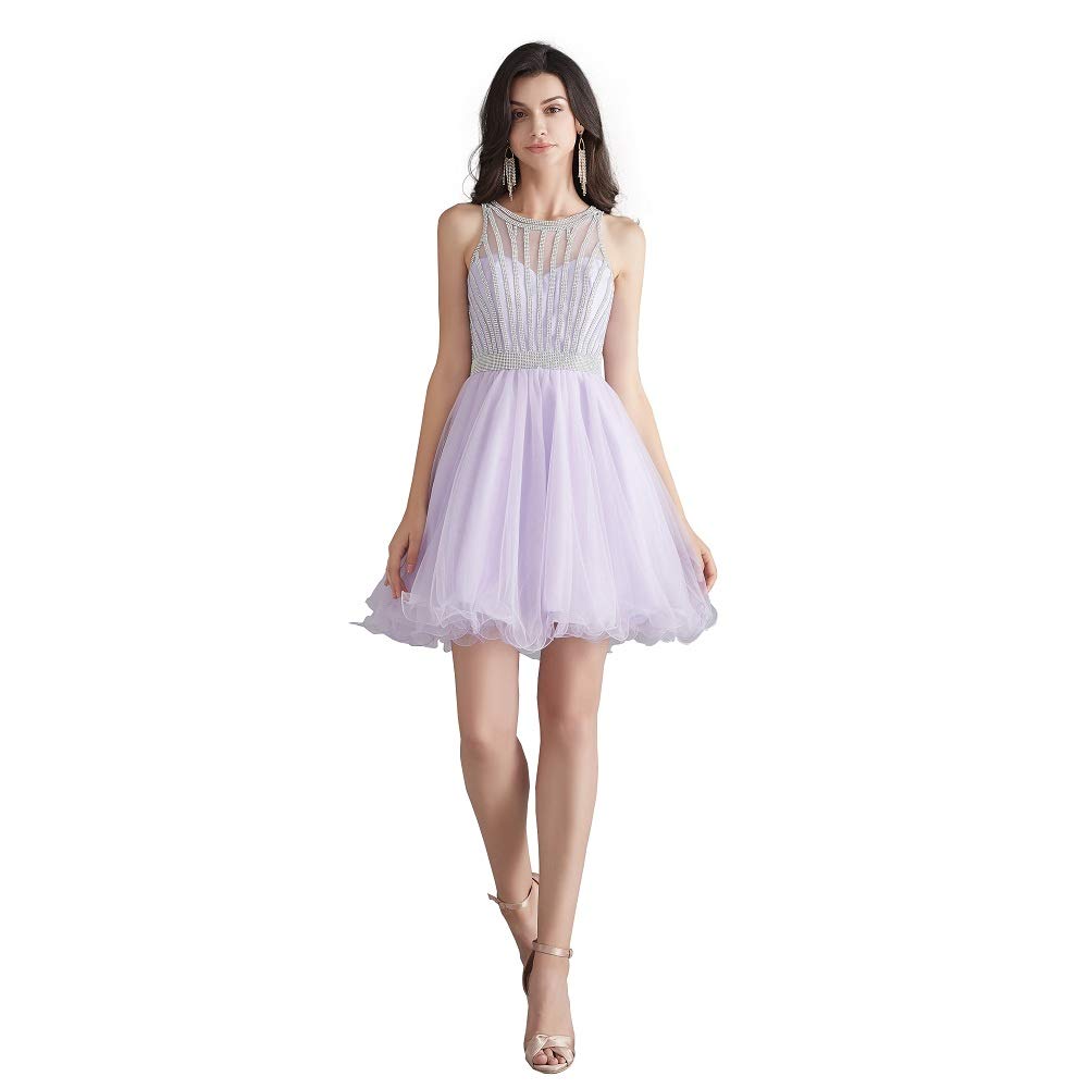Leyidress 2018 Luxury Beaded Cocktail Dress - Short Mini Party Dress for Women, Elegant Evening Gala, Wedding Guest, Prom Night & Special Occasions