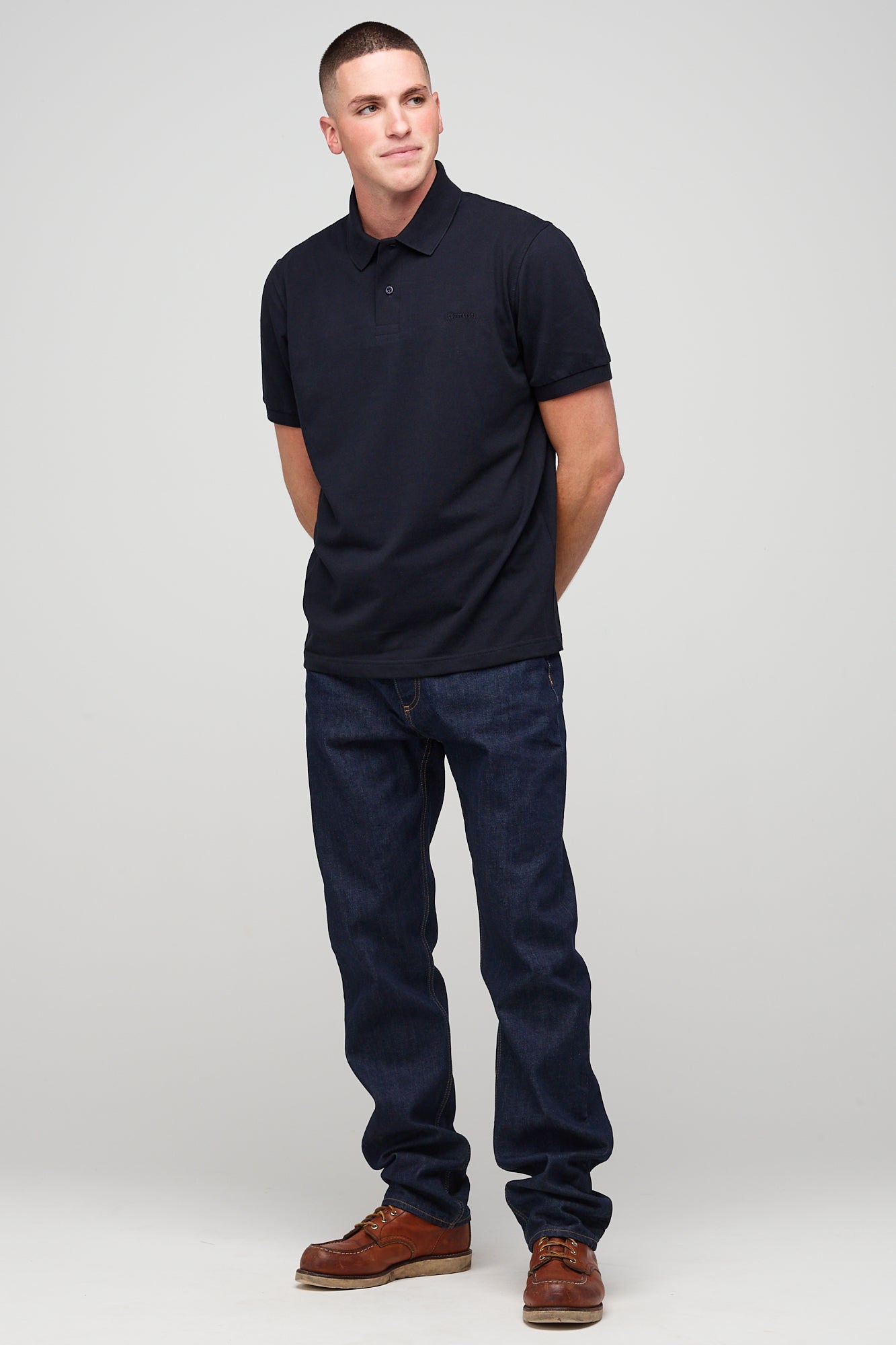 Men's Short Sleeve Polo Shirt - Classic Navy Blue Cotton Casual Shirt for Golf, Work & Summer Outfits