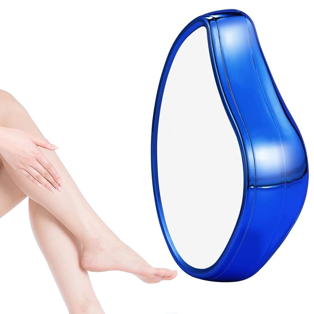 **Crystal Hair Remover Stone - Painless & Reusable Body Hair Removal Tool for Smooth Skin | Dark Blue | Quick & Easy to Clean | Perfect for Legs, Arms & Bikini Line**