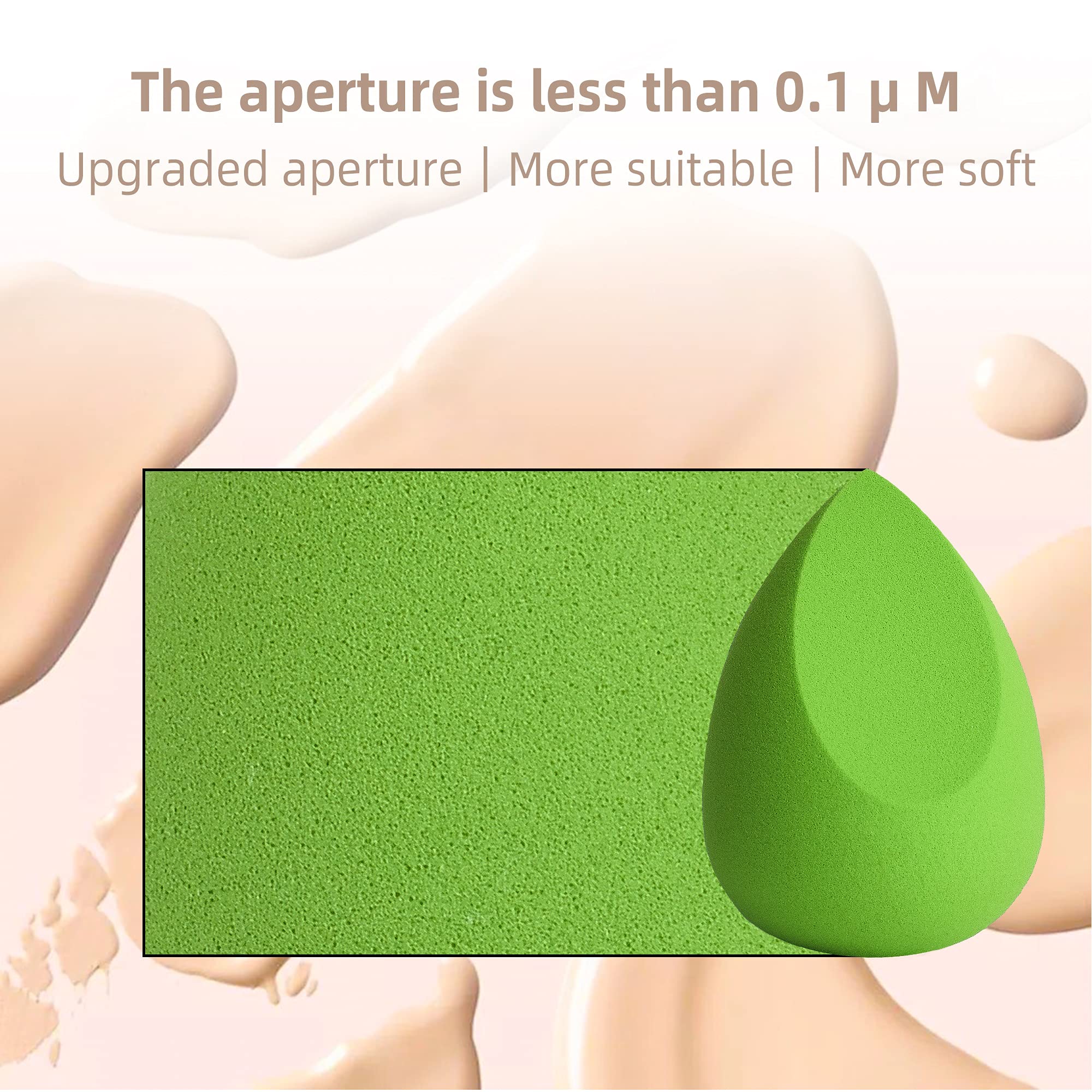COSTICA Makeup Sponge Set - 4 Pack Beauty Blender for Liquid Foundation, Concealer & Cream Makeup - Soft & Flawless Application - Avocado Series (Multi-Colored) - Perfect for Professional Makeup Artists & Everyday Beauty Routine
