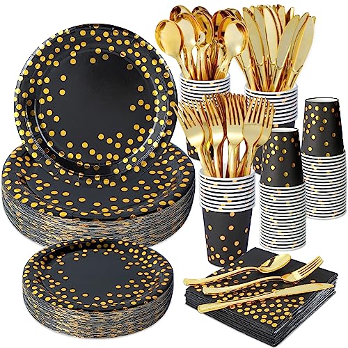 350 Pcs Black and Gold