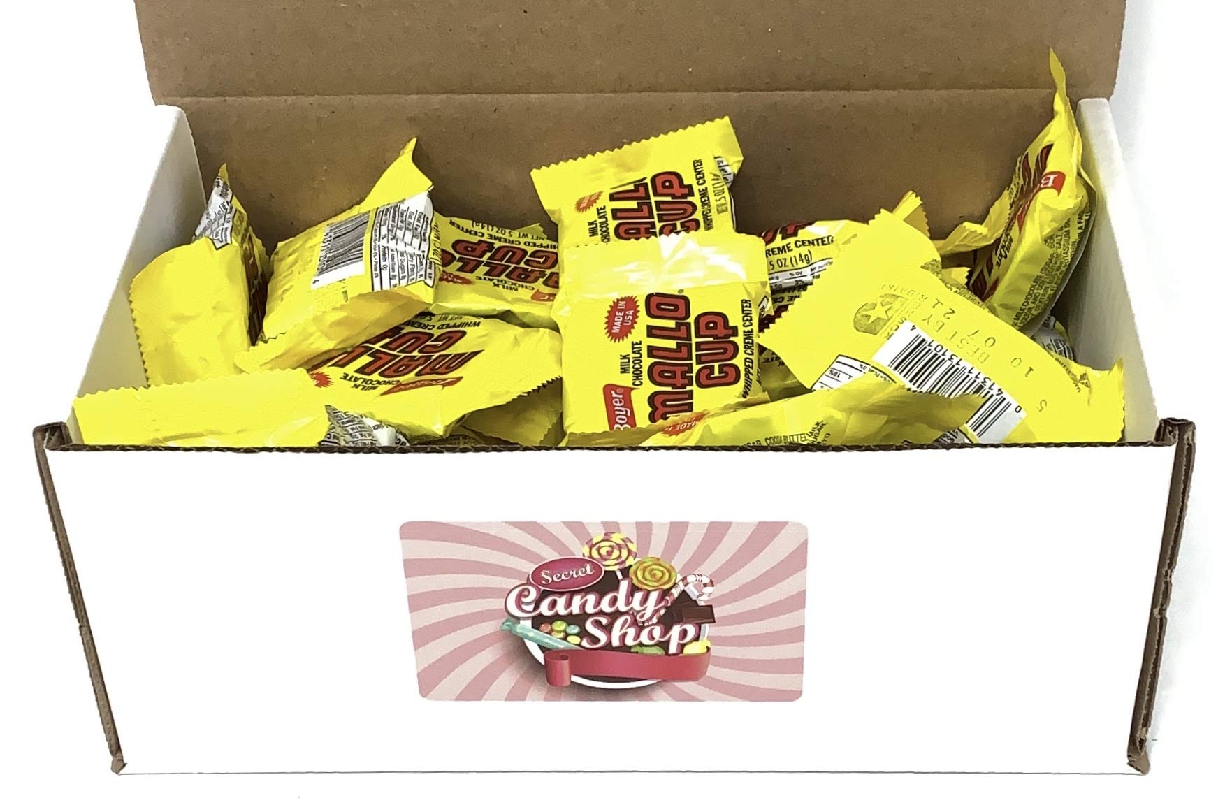 SECRET CANDY SHOP Mallo Cups - Delicious Chocolate Covered Marshmallow Candy with Whipped Creme Filling, 1lb Individually Wrapped (12-Pack) - Perfect for Halloween Treats, Party Favors & Gift Baskets