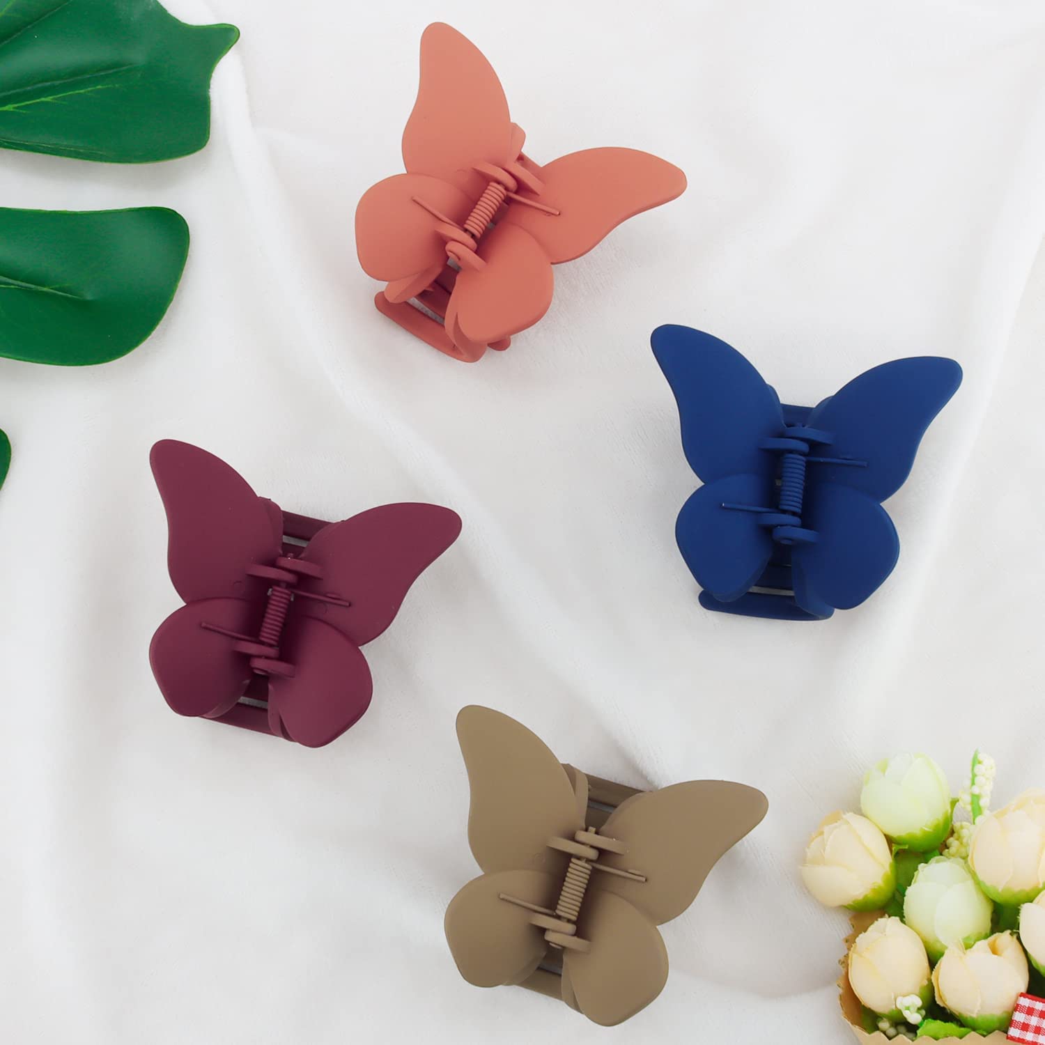 Butterfly Hair Clips for Women - 4PCS Cute Claw Clips for Thin Hair (2.6 Inch) - Non-Slip Hair Accessories for Ponytail, Bun & Updo Hairstyles