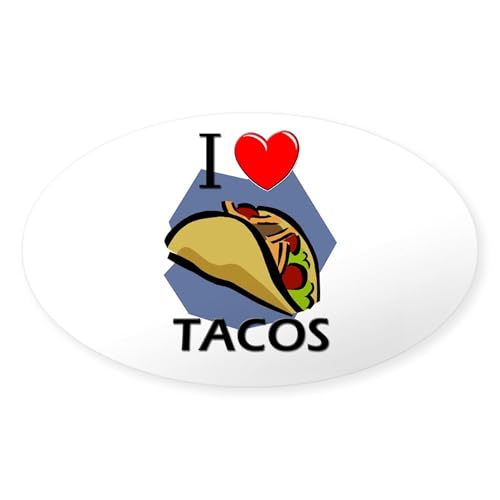 Clear - I Love Tacos Oval Sticker