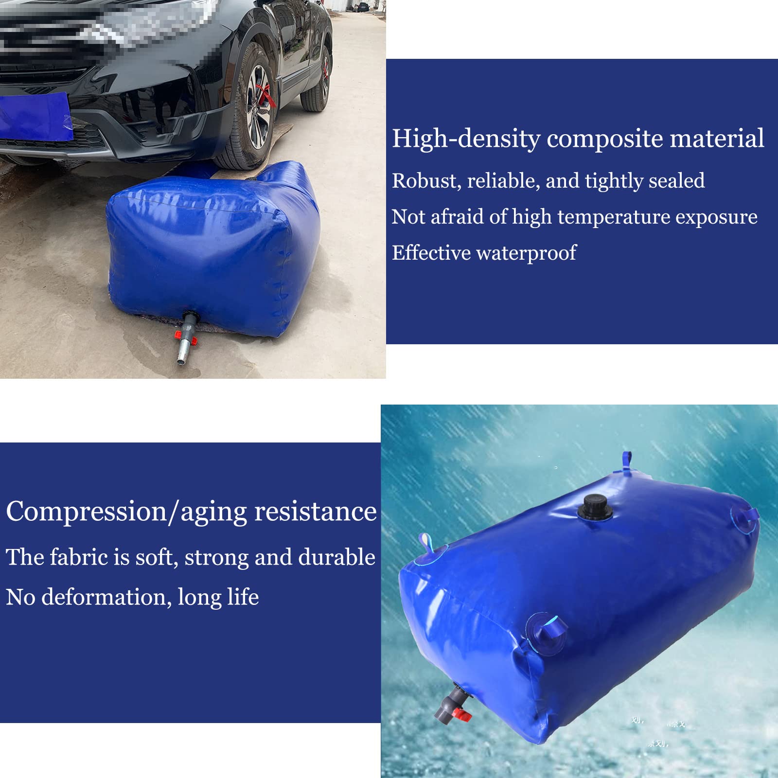 Foldable Water Storage Bag - Large Capacity Portable Water Bladder Tank with On/Off Valve | Emergency Water Supply, Outdoor Camping, Hiking, Rainwater Collection & Disaster Preparedness