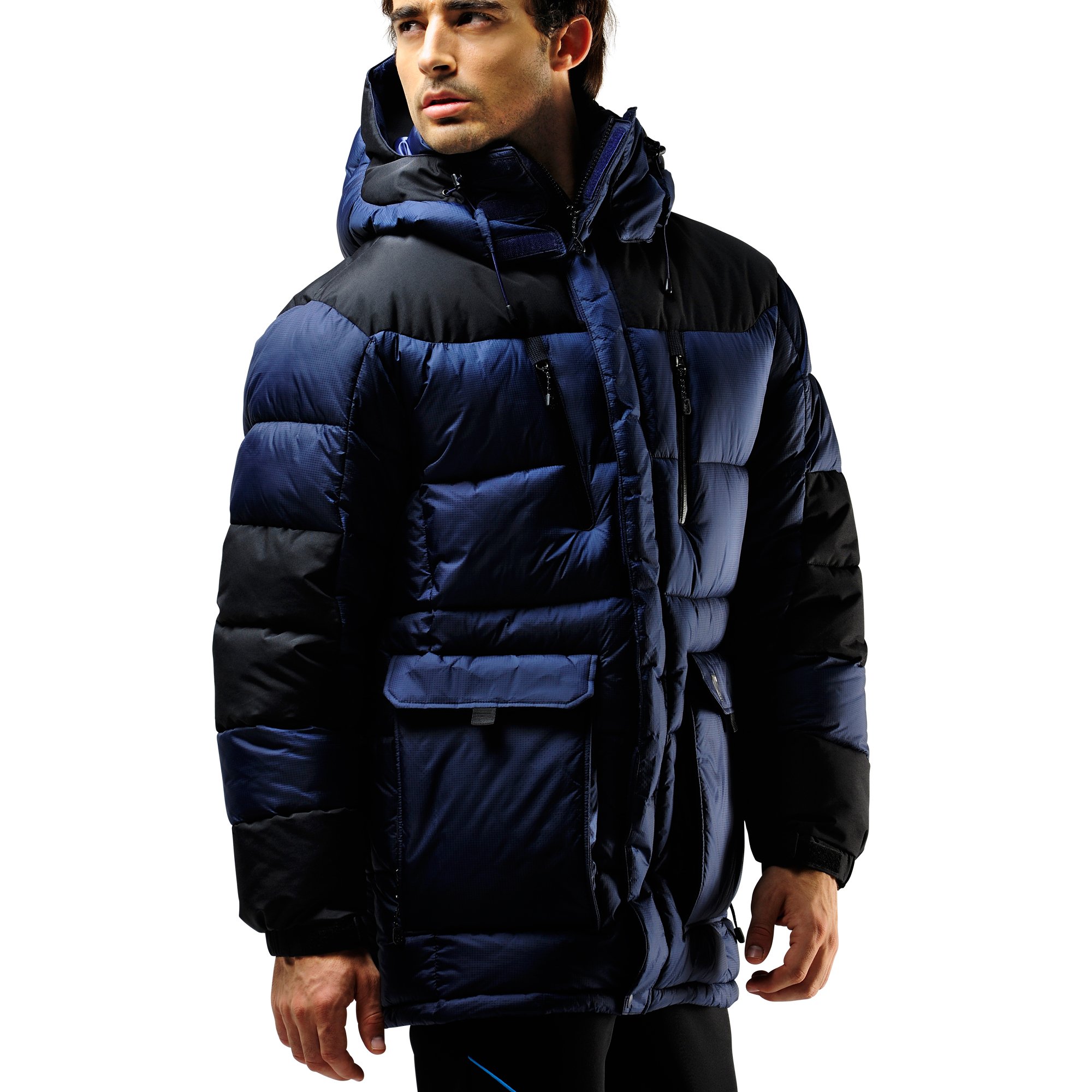 Fuerza Men's Winter Down Jacket - Heavy Duty Hooded Parka Coat for Extreme Cold Weather | Outdoor Activities, Snowboarding, Hiking & Daily Wear