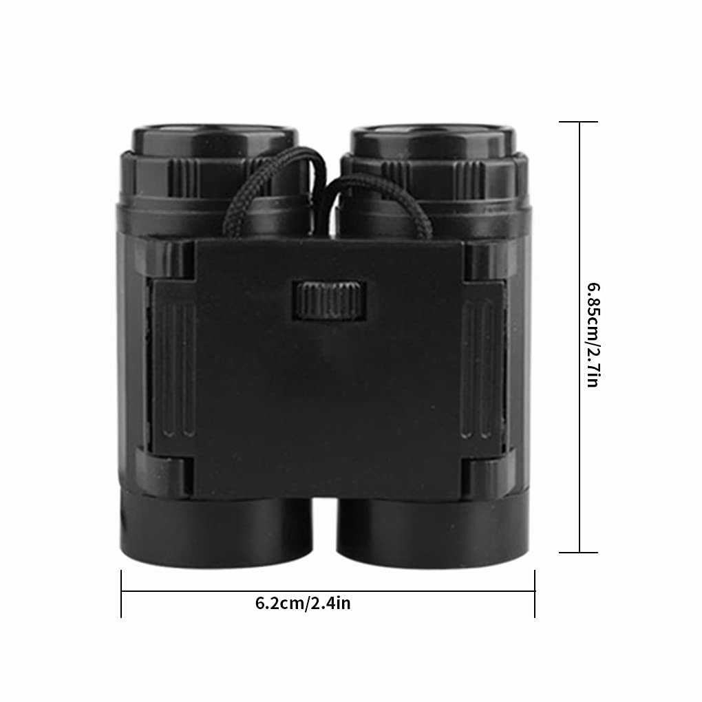 High Resolution Kids Binoculars - Portable Foldable Telescope for Outdoor Observation, Bird Watching & Camping - Black Children's Binoculars for Hiking, Travel & Nature Exploration