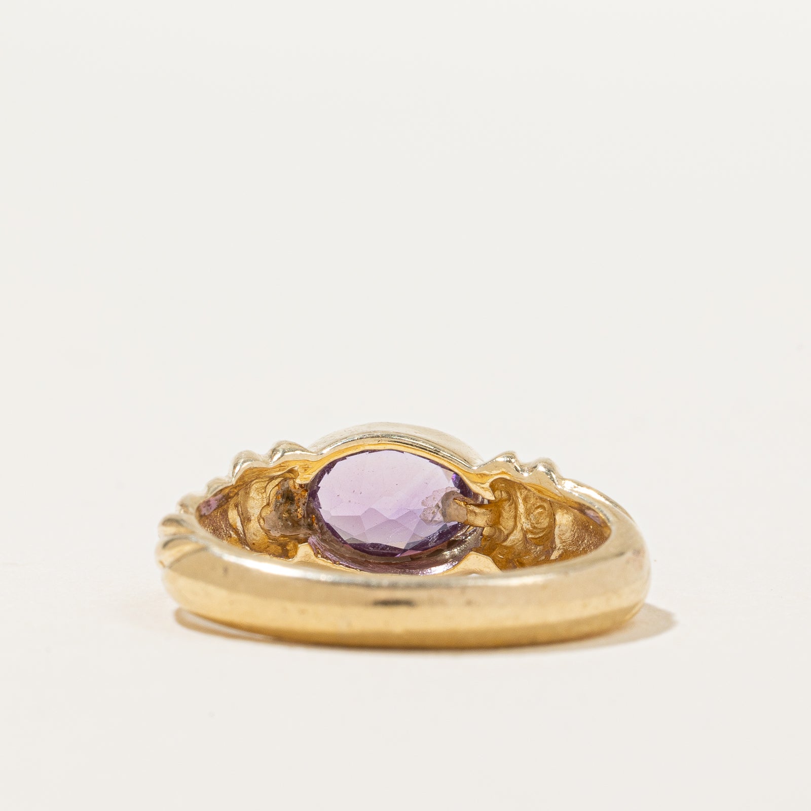 Elegant Oval Cut East West Amethyst Ring - 0.60ct Natural Gemstone Jewelry - Size 6 - Perfect for Engagement, Anniversary & Everyday Wear